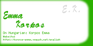 emma korpos business card